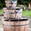 Heissner Water Features 3 Tier Wooden Barrel