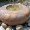Rainbow Sandstone Babbling Curved Edge Bowl Garden Water Feature Diameter 50cm