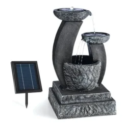 PondXpert Solar Water Feature Bird Bath With LED's