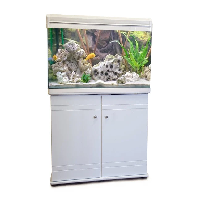 BOYU Aquarium Fish Tank & Cabinet 80cm 120L Black / White - Image 2