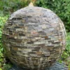Sphere Fountain Rustic Slate Garden Water Feature 50cm