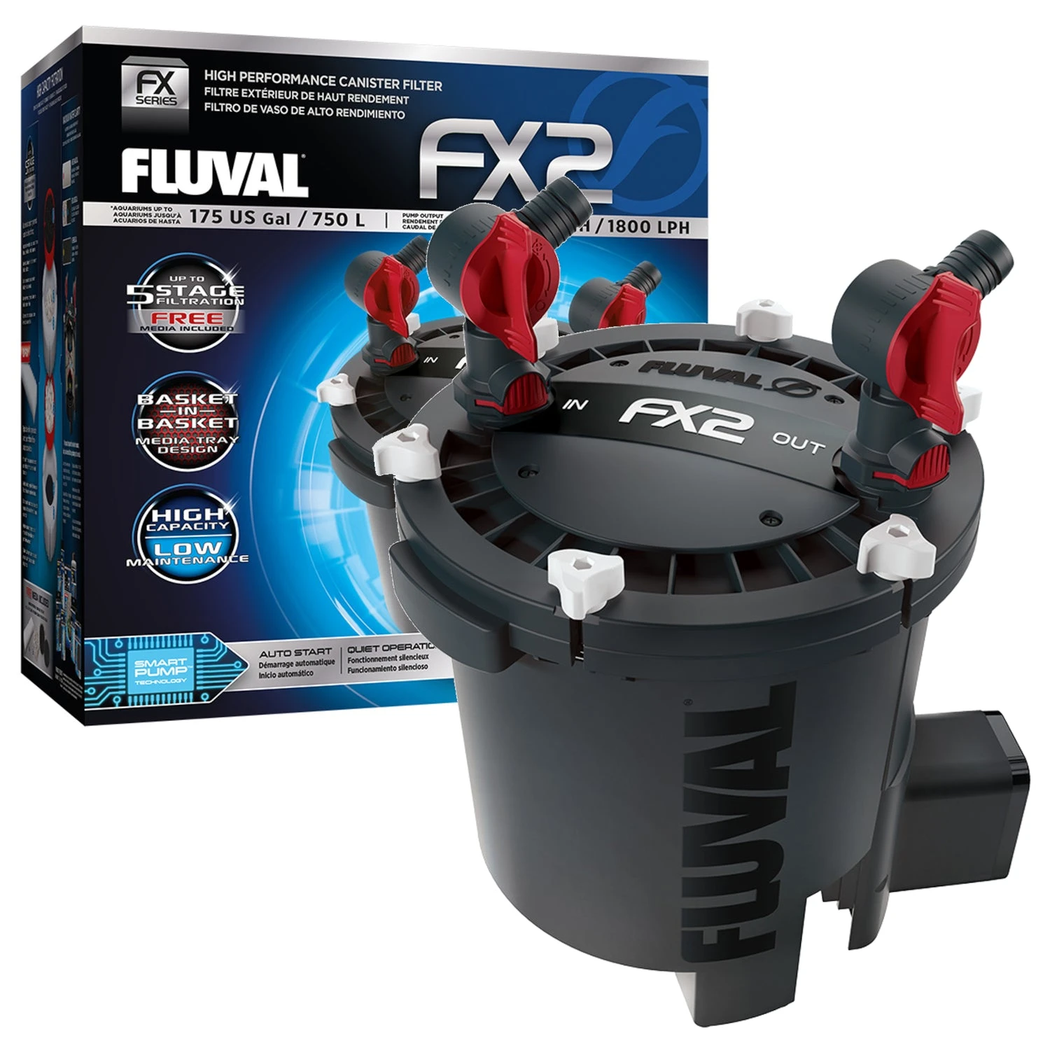 Fluval FX2 Aquarium External Filter 1800L/h For Tanks Up To 750L