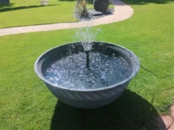 Lotus Bowl Storm Grey Patio Pond Fountain Water Feature 80cm White LED's