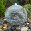 Rustic Grey Limestone Sphere Garden Water Feature 40cm Diameter