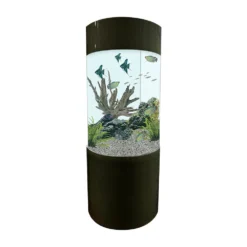 Column Aquarium Fish Tank Gloss Black 80L