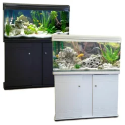 BOYU Aquarium Fish Tank & Cabinet 120cm 220L Black / White