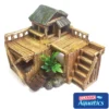Classic Aquatics Wooden Corner House W. Plants Ornament