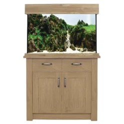 Aqua One Yorkshire Oak Style Aquarium Fish Tank With Cabinet 81cm 145L