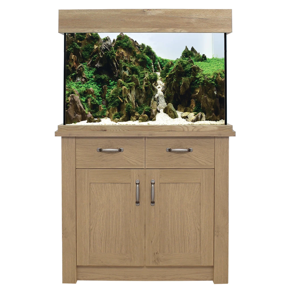 Aqua One Yorkshire Oak Style Aquarium Fish Tank With Cabinet 81cm 145L