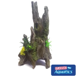 Classic Aquatics Driftwood Pinnacle W. Plants Ornament