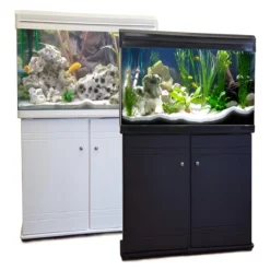 BOYU Aquarium Fish Tank & Cabinet 80cm 120L Black / White