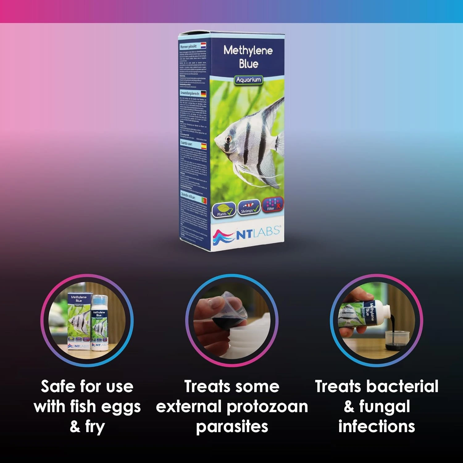 NT Labs Methylene Blue Aquarium Fish Tank Disease Treatment 100ml - Image 6